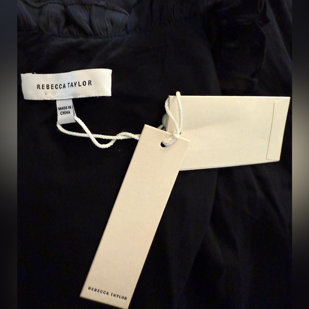 REBECCA TAYLOR Clip Dot Shirt Mini Dress Black Size 16 NEW - Picture 5 of 9